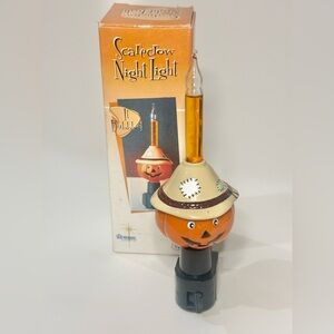 Roman Lights 6.75" Night Light 2001 Scarecrow Halloween Pumpkin Plug In Vintage